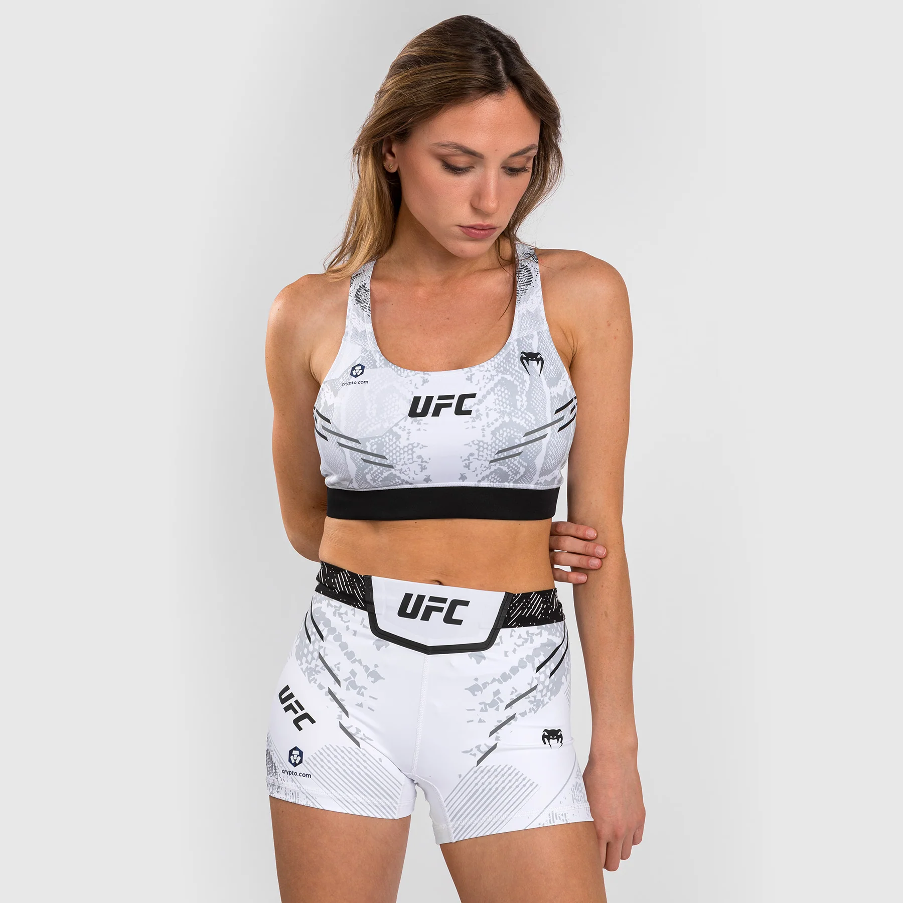 UFC Adrenaline by Venum Authentic Fight Night  Women’s Sports Bra - White - Image 7
