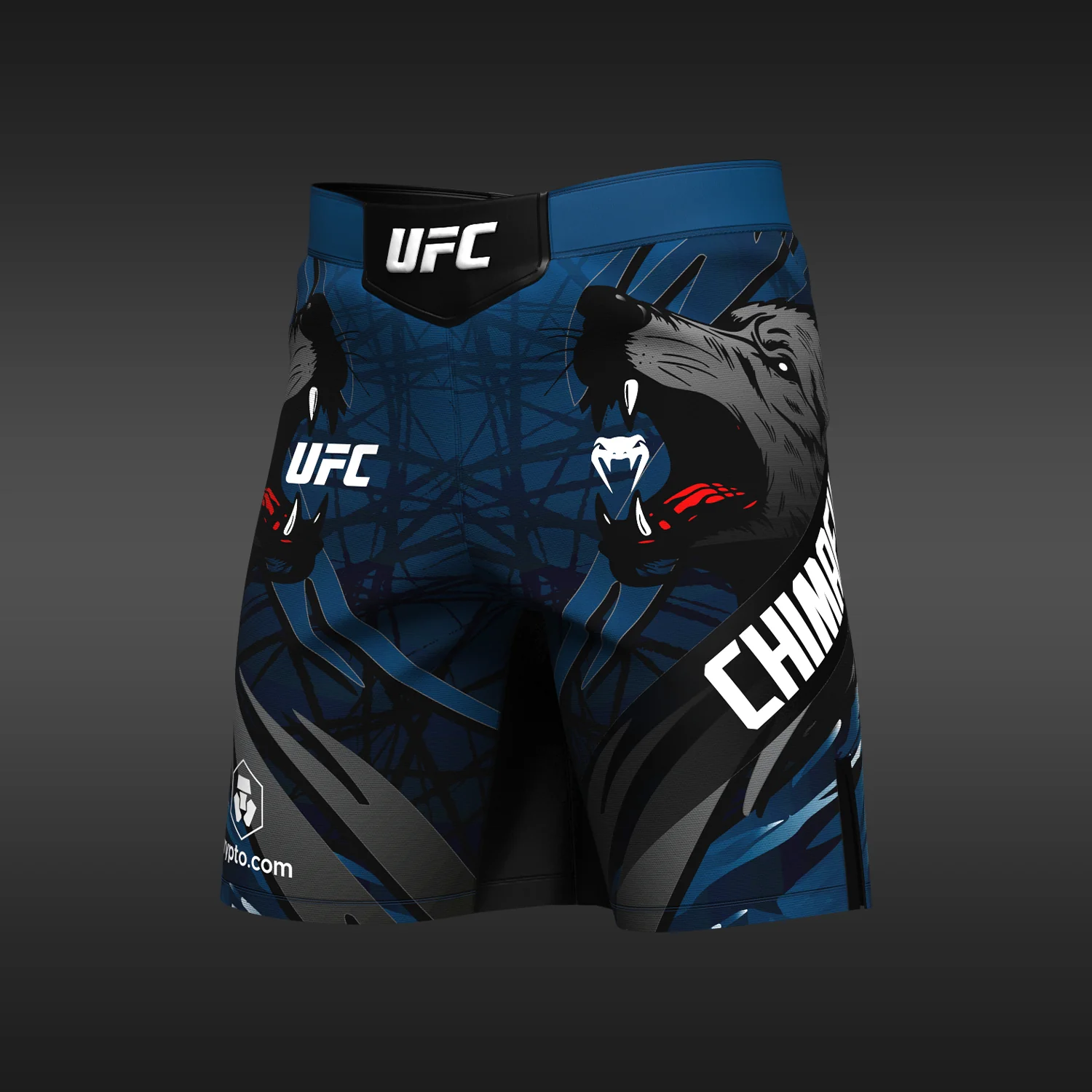 UFC Unrivaled by Venum Khamzat Chimaev Men's Long Fit Fight Short - Blue - Image 3