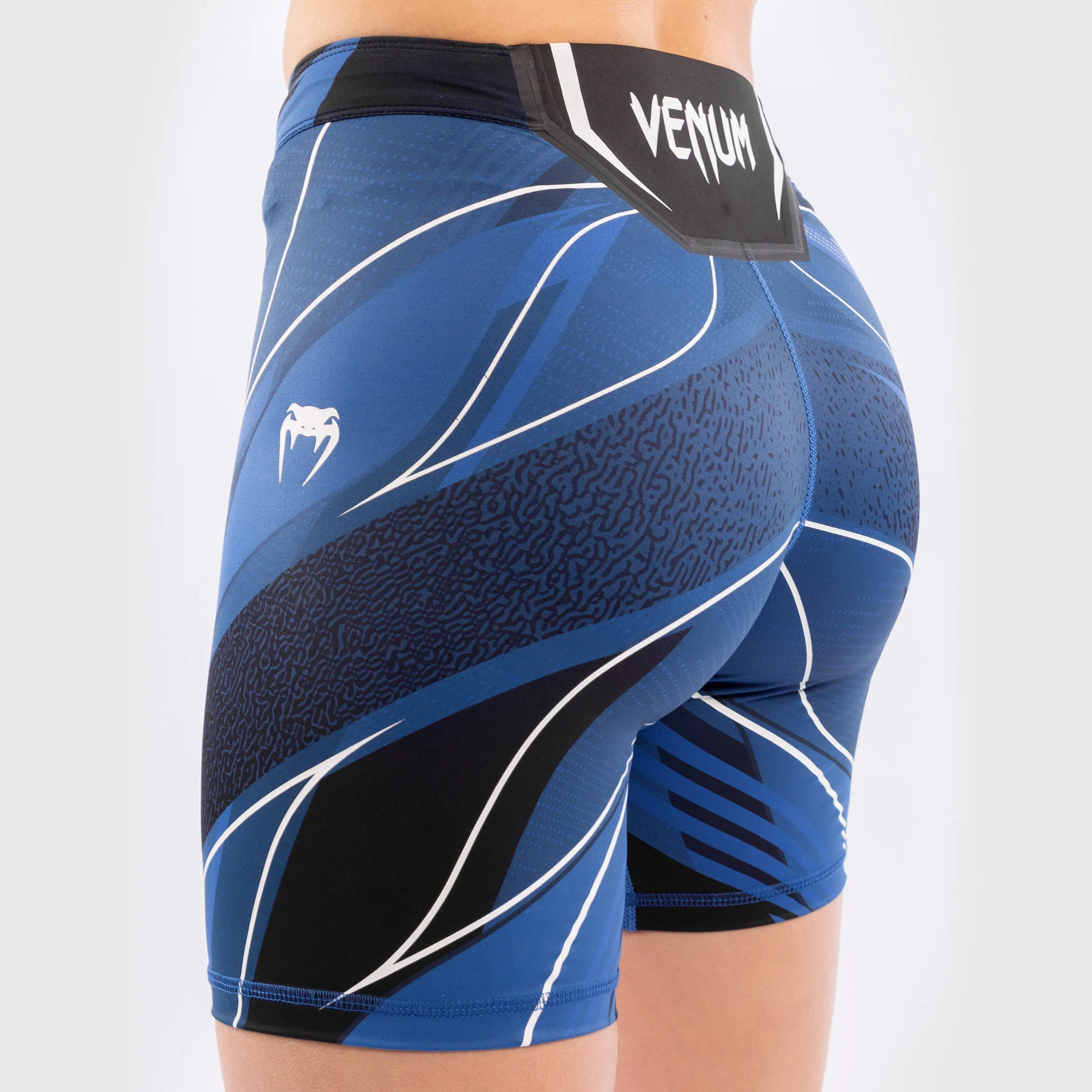 UFC Venum Authentic Fight Night Women's Vale Tudo Shorts - Long Fit - Blue - Image 7