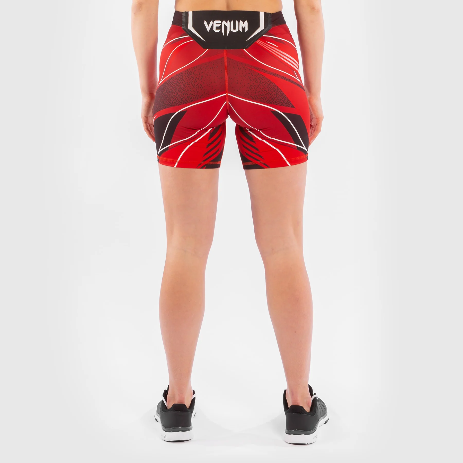 UFC Venum Authentic Fight Night Women's Vale Tudo Shorts - Long Fit - Red - Image 4