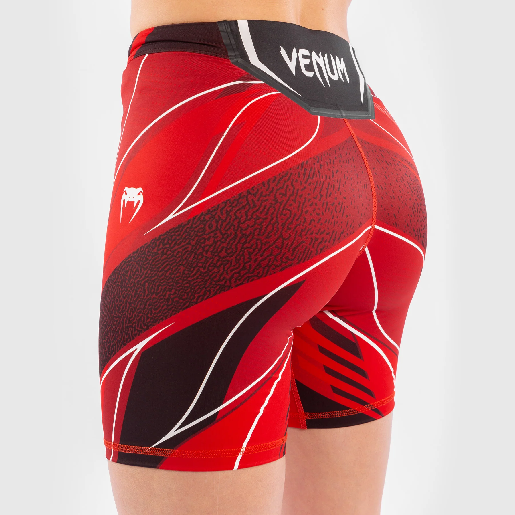 UFC Venum Authentic Fight Night Women's Vale Tudo Shorts - Long Fit - Red - Image 7