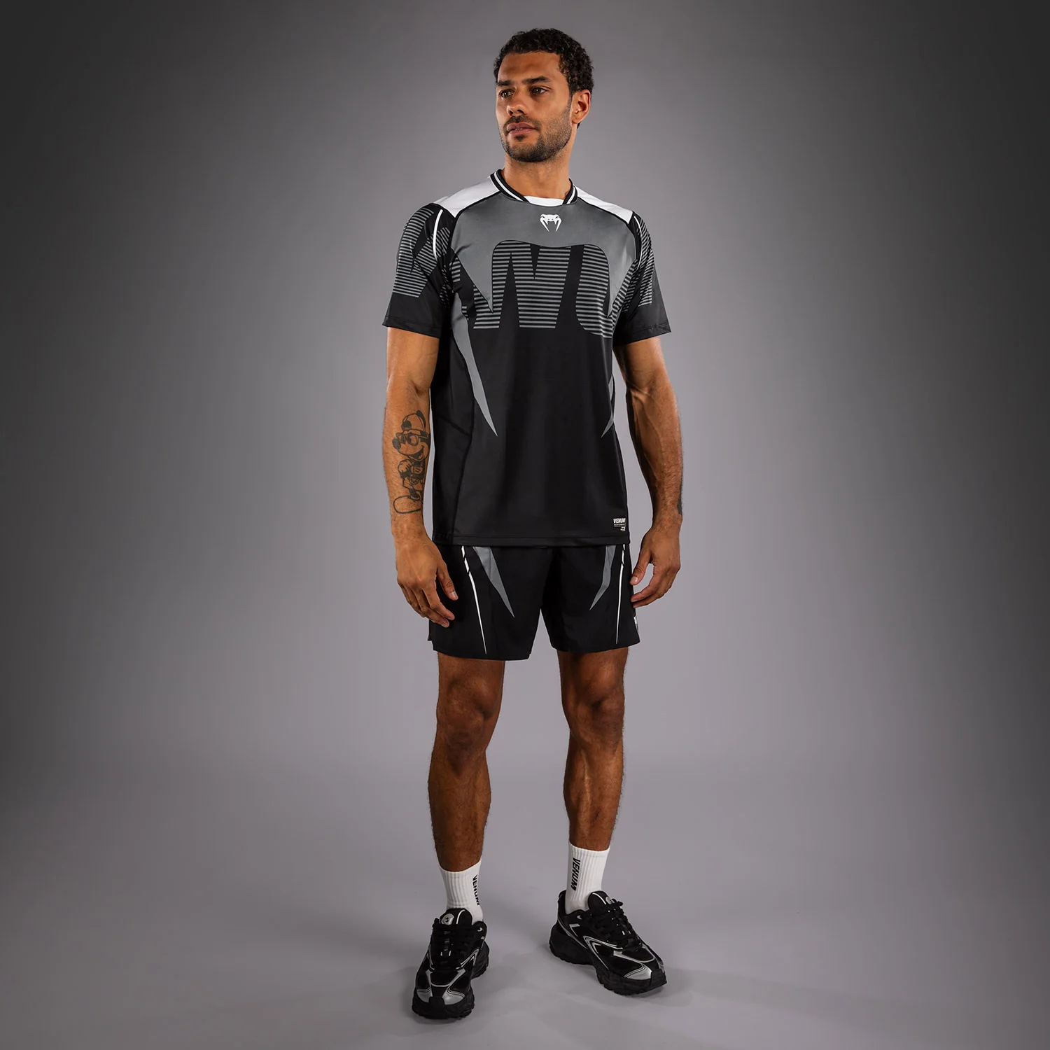 Venum Adrenaline Dry Tech T-Shirt - Black/Silver Grey - Image 6