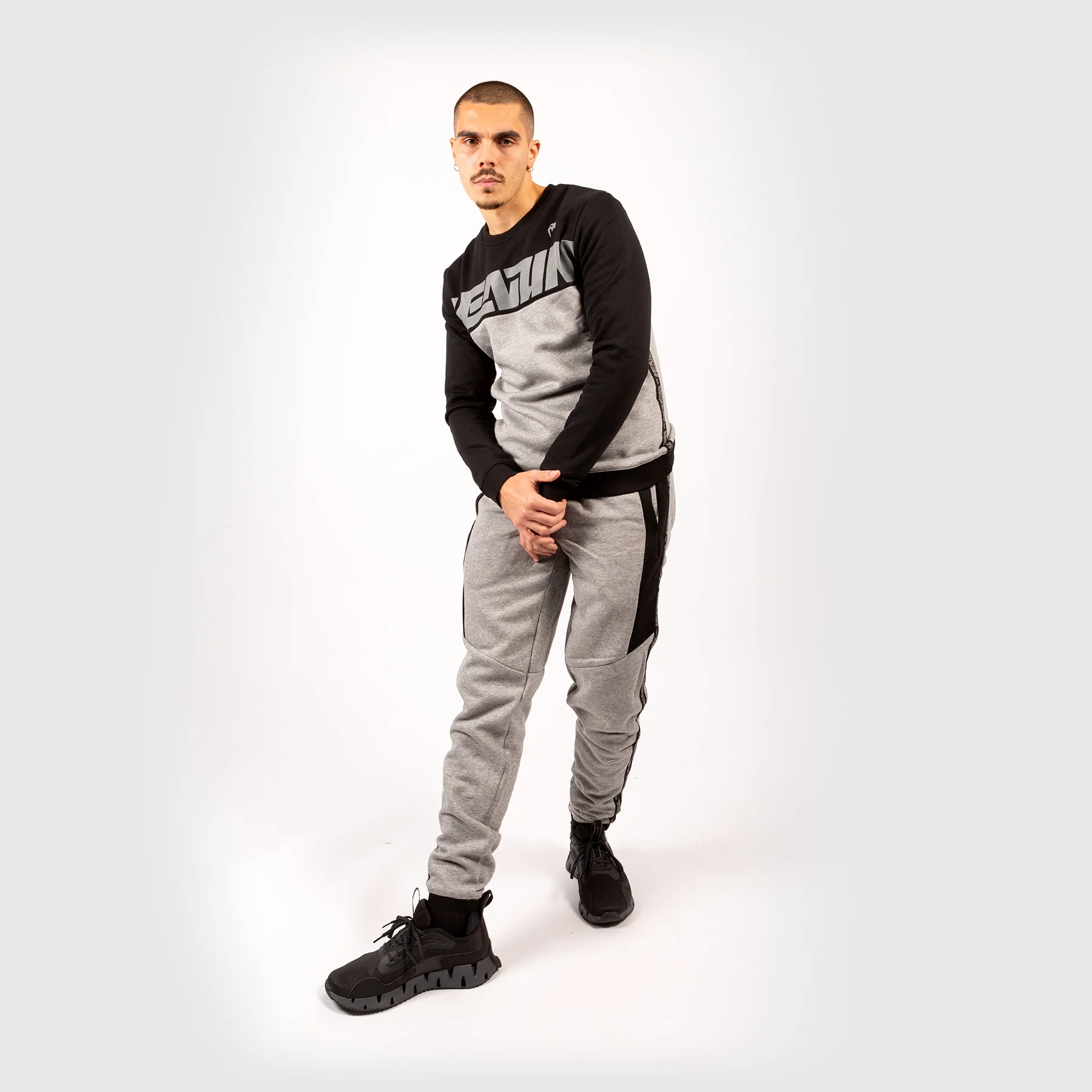 Venum Connect Crewneck Sweatshirt - Black/Dark heather Grey - Image 5