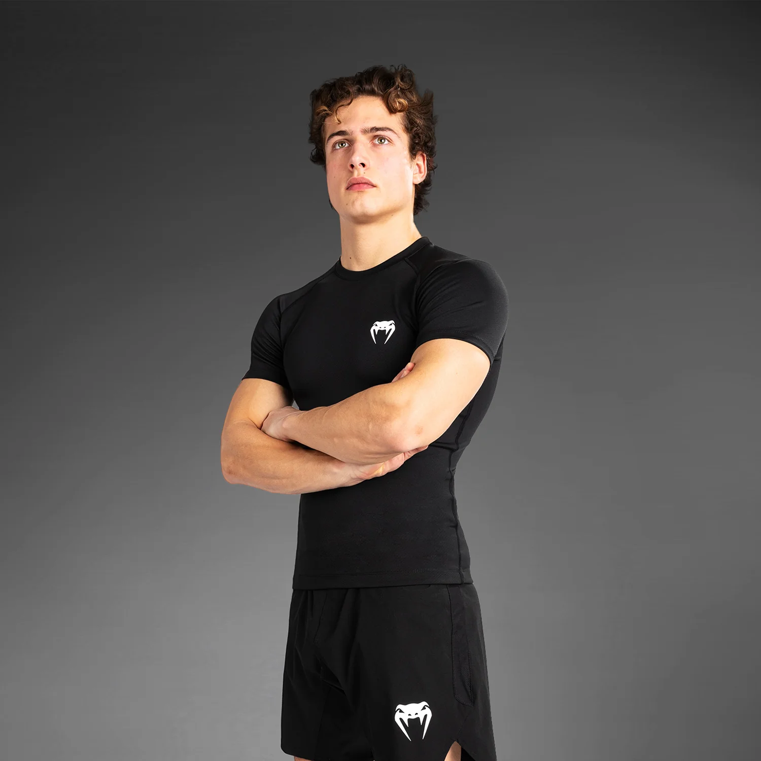 Venum Contender Men’s Short Sleeve Rashguard - Black/White - Image 5