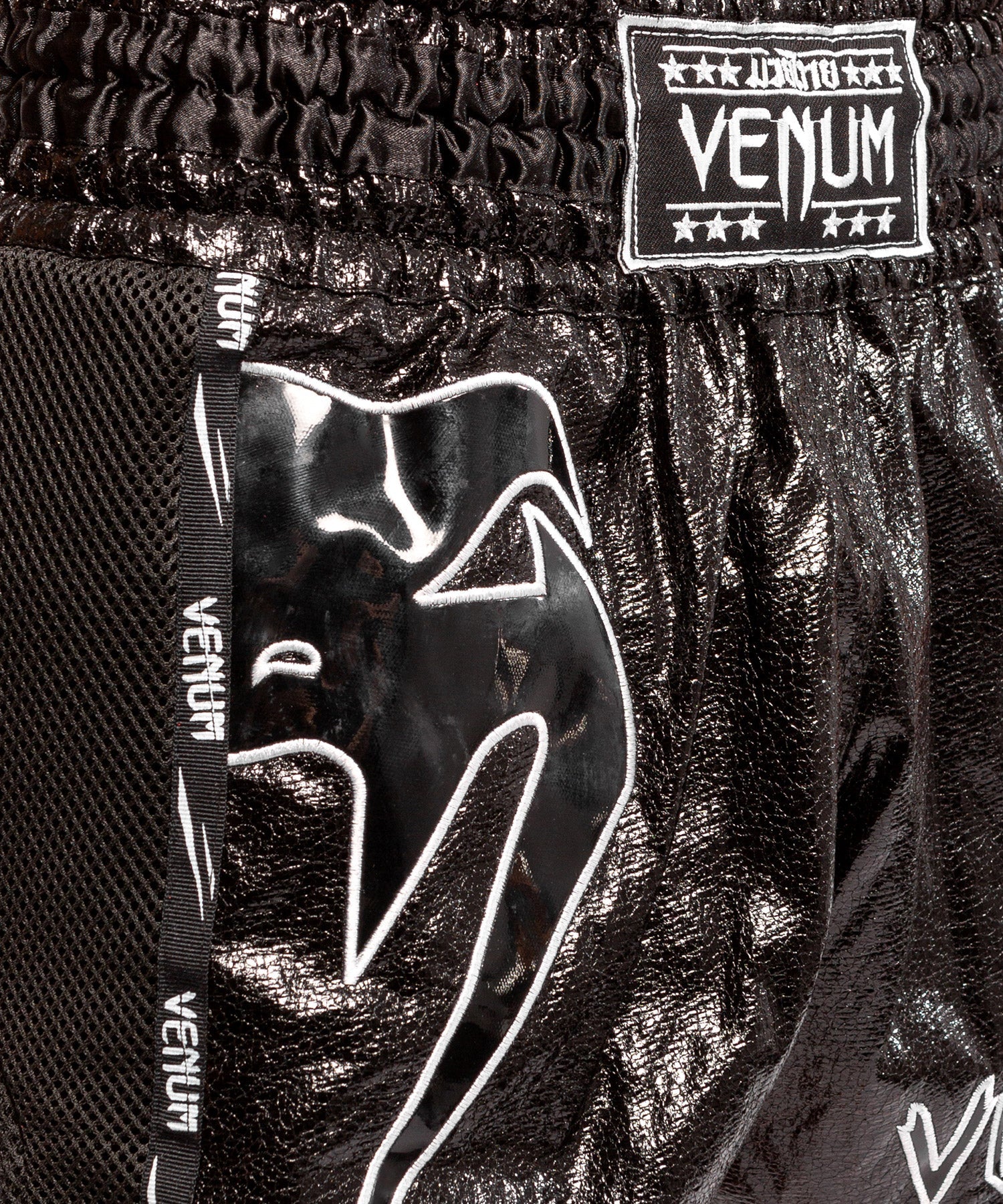 Venum Giant Infinite Muay Thai Shorts - Black/Black - Image 3