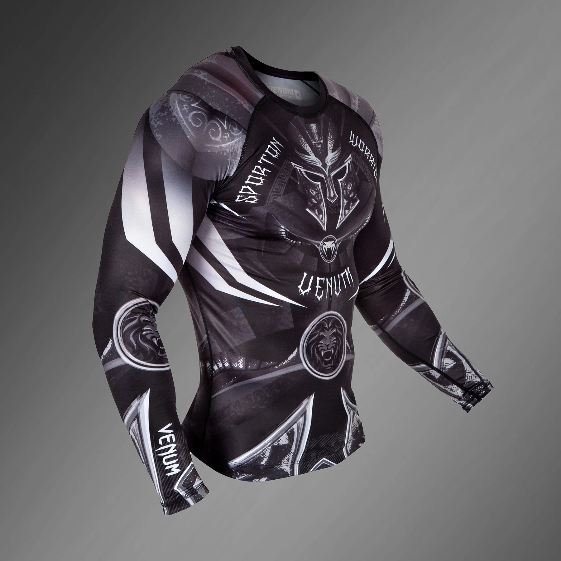 Venum Gladiator 3.0 Rashguard - Long Sleeves - Black/White - Image 6