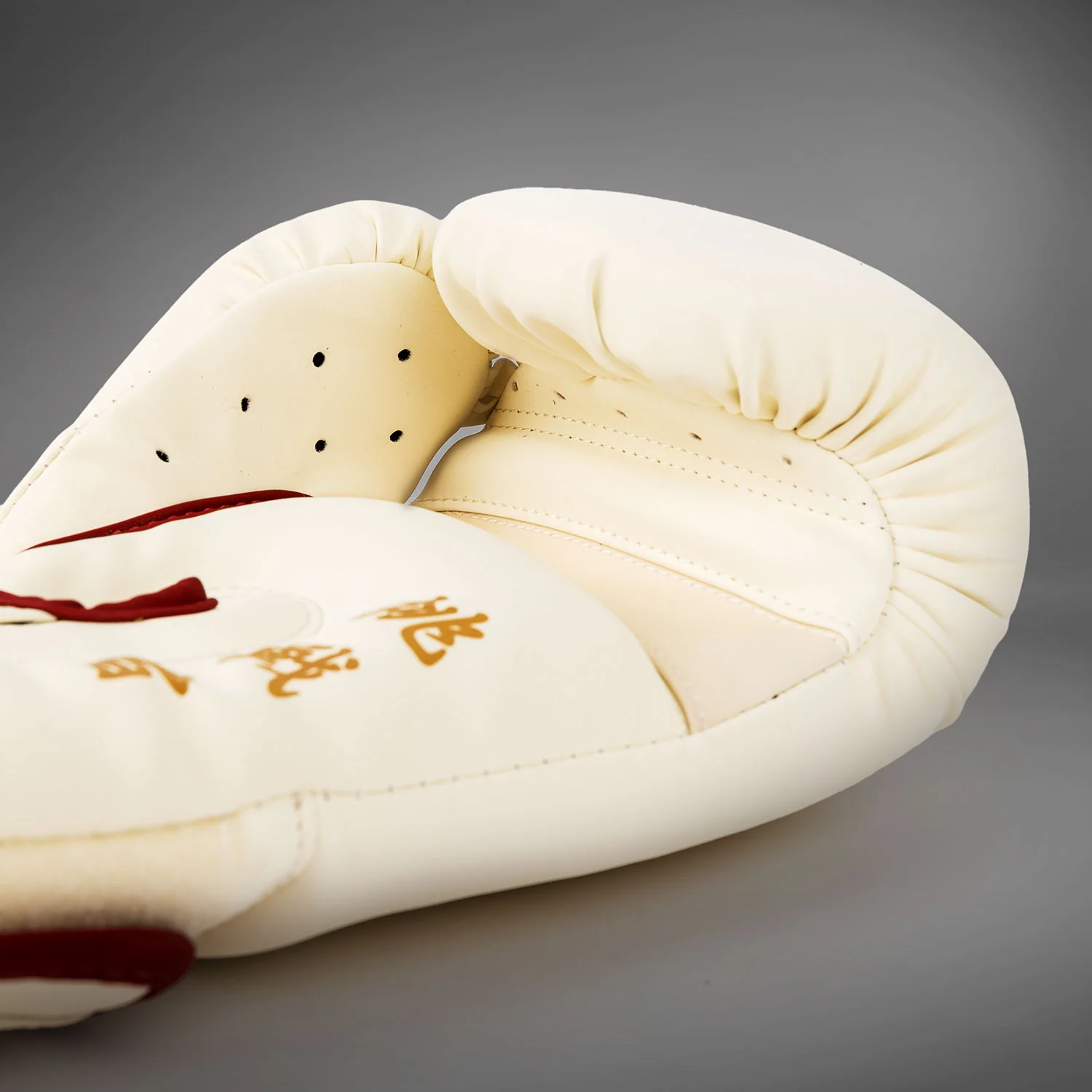 Venum Serpenti Boxing Gloves - Ivory/Burgundy - Image 4